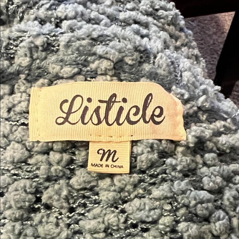 Listicle Light Blue Textured Cardigan - Picture 11 of 11